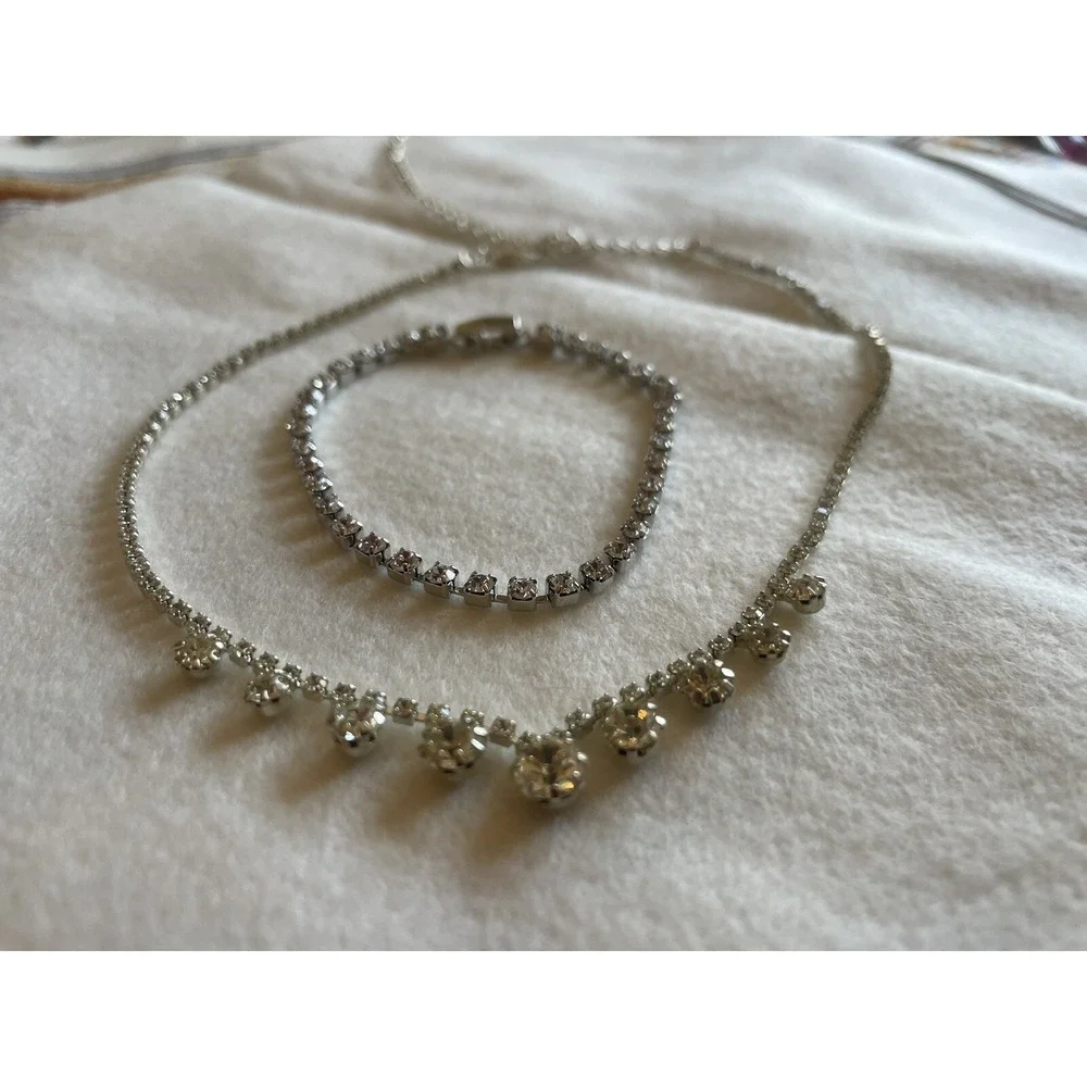 Rhinestone Set‎ Necklace And Bracelet